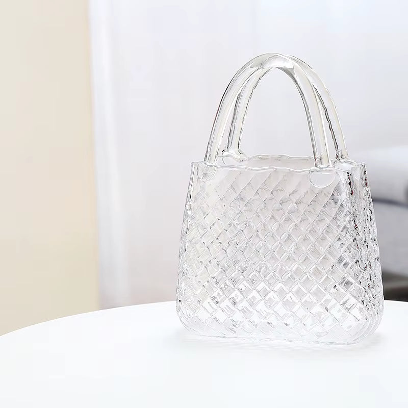 Nordic Home Decor Nordic Ins Style Original Bag Glass Vase Designer Handbag Hydroponic Flower Basket Fish Farming