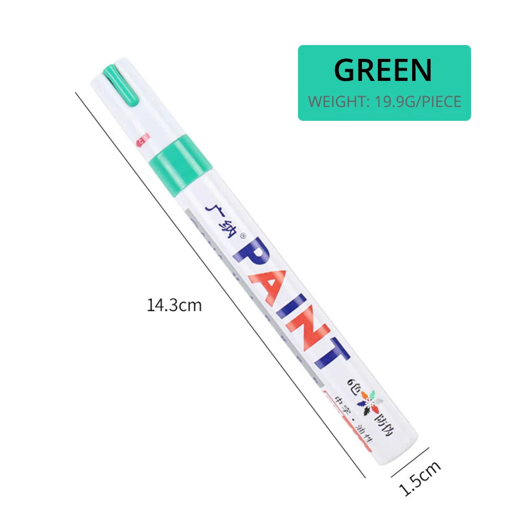 1Pcs White Waterproof Cars Wheel Tire Oily Mark Pen Auto Rubber Tyre Paint Pen Cd Metal Permanent Paint Marker Graffiti Touch Up