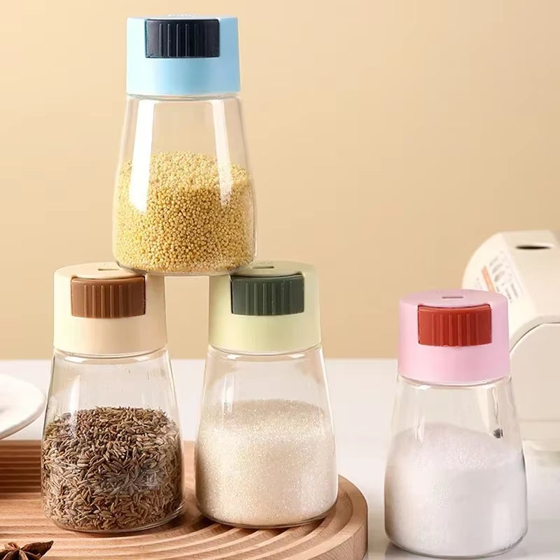 Salt and Pepper Shakers Precise Quantitative Push Type Measuring Seasoning Shaker Press Type Salt Dispenser Spice Dispenser