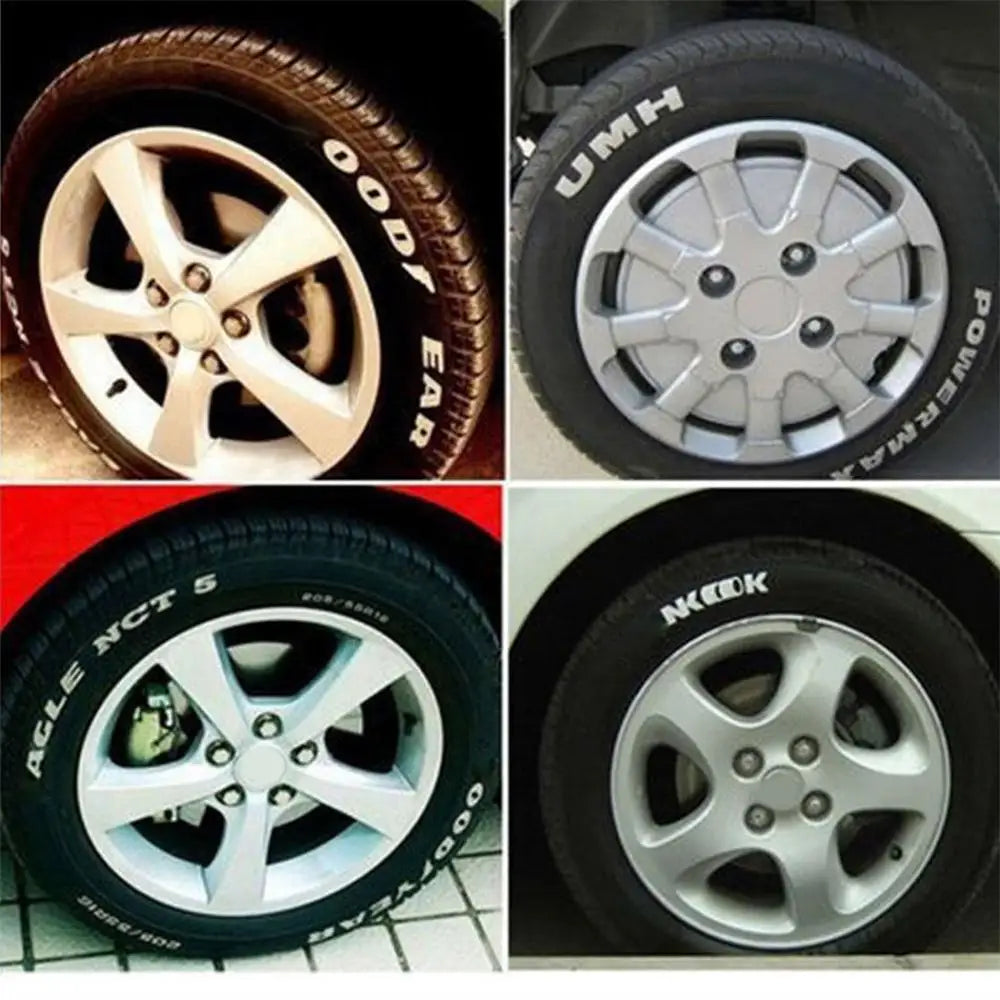 1Pcs White Waterproof Cars Wheel Tire Oily Mark Pen Auto Rubber Tyre Paint Pen Cd Metal Permanent Paint Marker Graffiti Touch Up