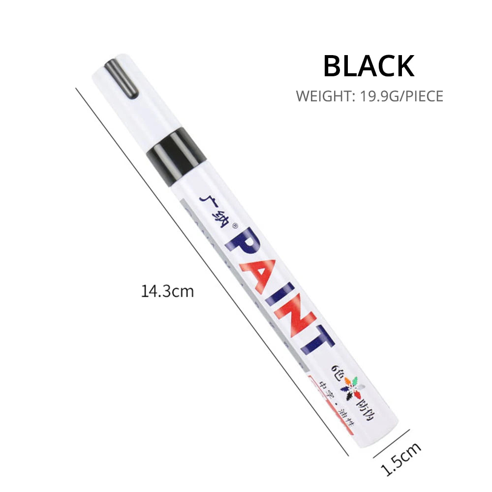 1Pcs White Waterproof Cars Wheel Tire Oily Mark Pen Auto Rubber Tyre Paint Pen Cd Metal Permanent Paint Marker Graffiti Touch Up