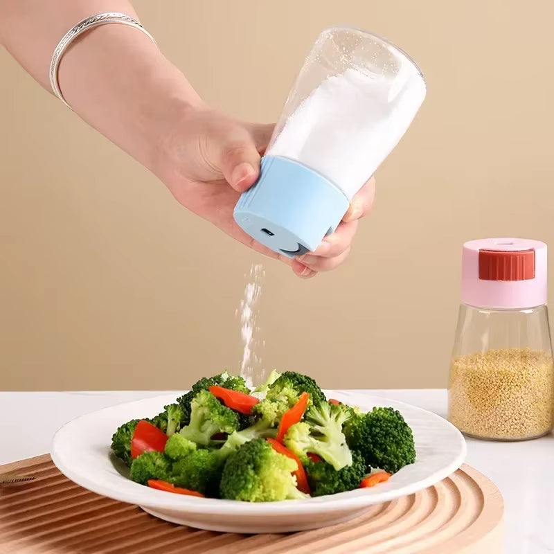 Salt and Pepper Shakers Precise Quantitative Push Type Measuring Seasoning Shaker Press Type Salt Dispenser Spice Dispenser