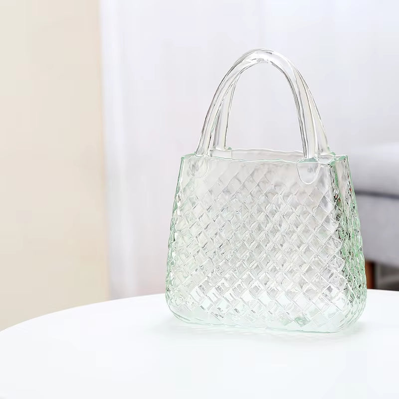 Nordic Home Decor Nordic Ins Style Original Bag Glass Vase Designer Handbag Hydroponic Flower Basket Fish Farming