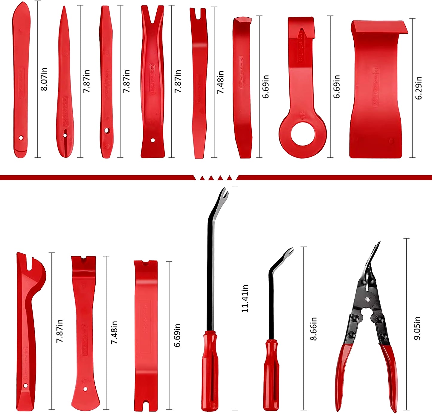 Car Trim Removal Tool Auto 41/11/5Pcs Trim Puller Tool Kit Pry Tools Set for Trim Clip Pliers Fastener Remover Kit