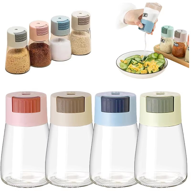 Salt and Pepper Shakers Precise Quantitative Push Type Measuring Seasoning Shaker Press Type Salt Dispenser Spice Dispenser