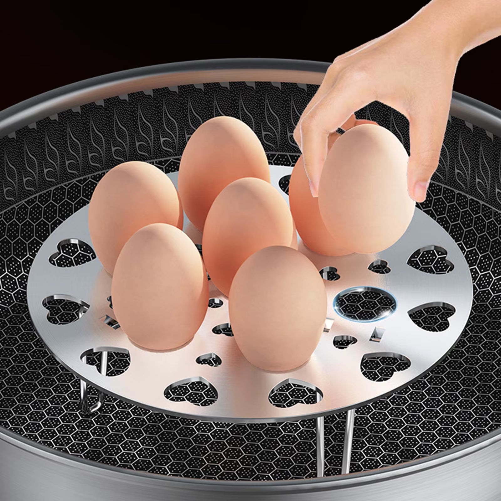 Steaming Tray Easy Clean Cooking Tools Stackable Egg Steamer Rack Steamer Pot for Home Camping Kitchen Picnicking Seafood