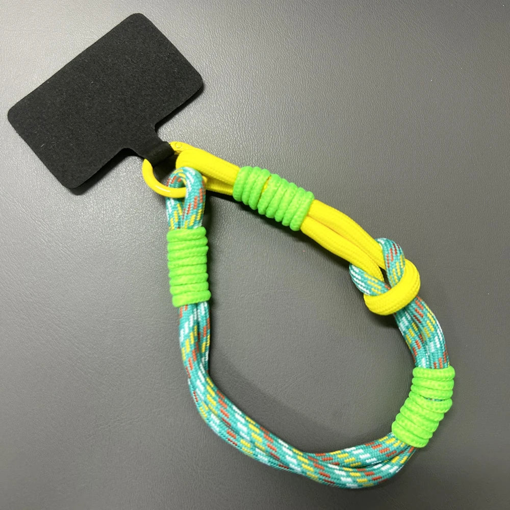 Korean Mobile Phone Cute Knot Portable Anti-loss Hand Bracelet Chain For iPhone 15 14 13 11 Pro Max Xiaomi Colorful Rope Chain