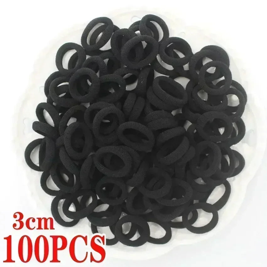 200PCS/Set Women Girls Basic Hair Bands Simple Solid Colors Elastic Headband Hair Ropes Ties Hair Accessories Ponytail Holder