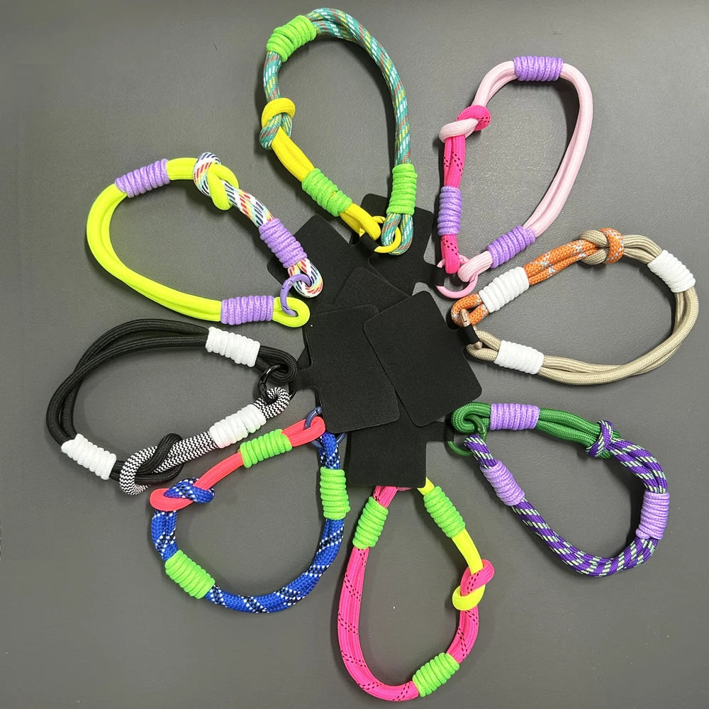 Korean Mobile Phone Cute Knot Portable Anti-loss Hand Bracelet Chain For iPhone 15 14 13 11 Pro Max Xiaomi Colorful Rope Chain