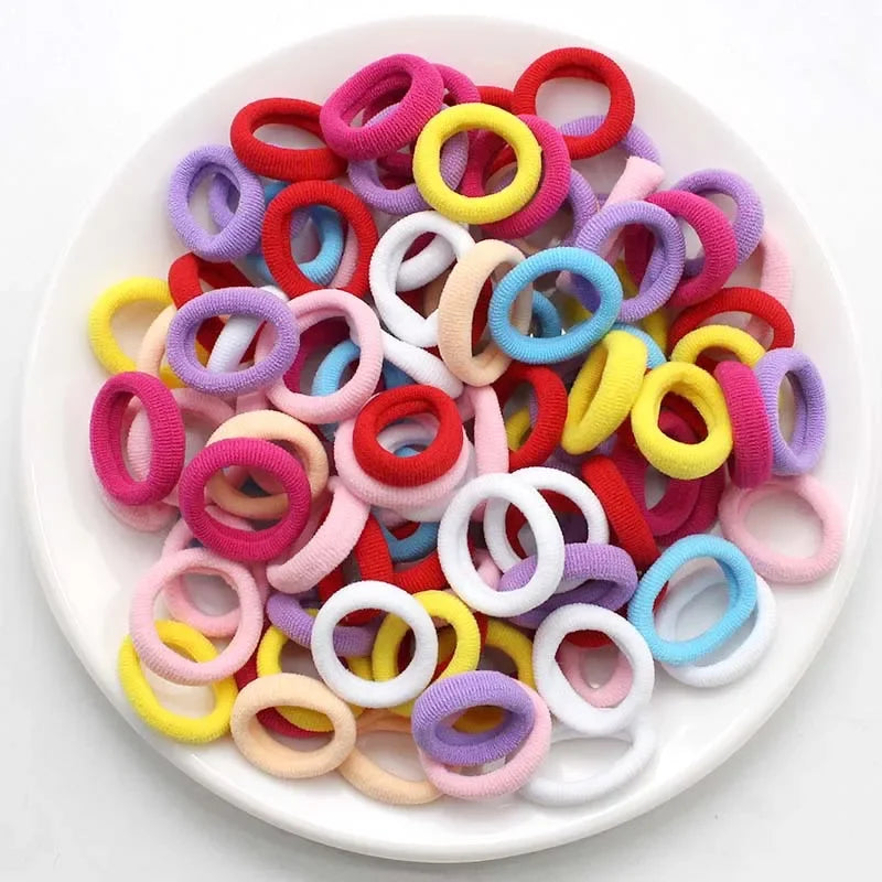 100/200PCS Women Girls Colorful Nylon Elastic Hair Bands Ponytail Hold Small Hair Tie Rubber Bands Scrunchie Hair Accessories