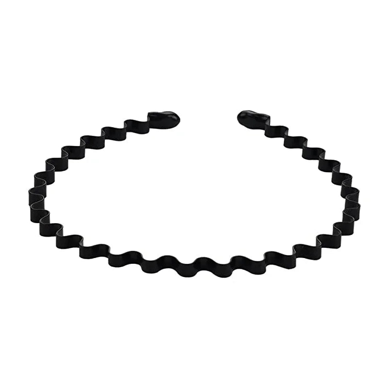 6/1pcs Fashion Metal Hair Band for Men Women Unisex Black Waved Hair Head Hoop Sports Headband Hairband Hair Accessories