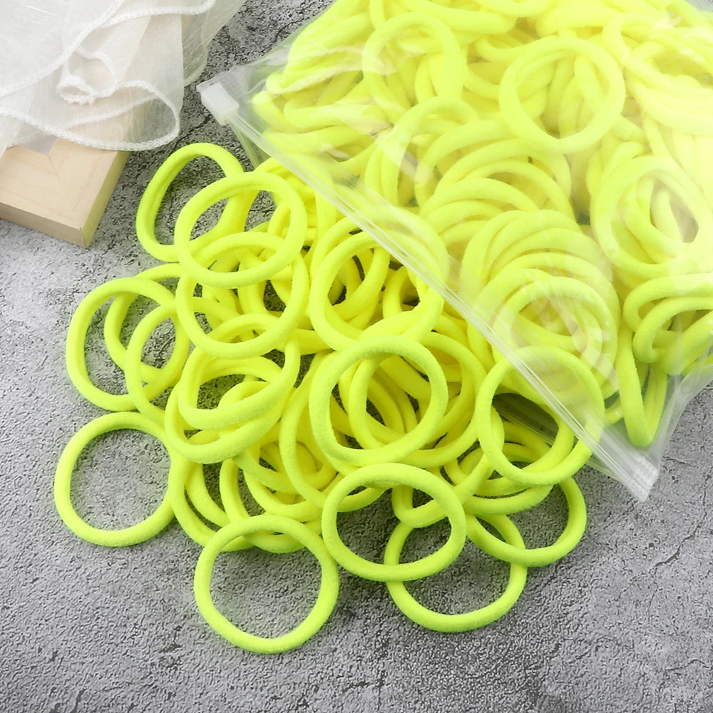 50Pcs Women Girl Mixed Colors Hair Bands 4cm Basic Hair Ties Elastic Headband Simple Hair Scrunchies Accessories Ponytail Holder