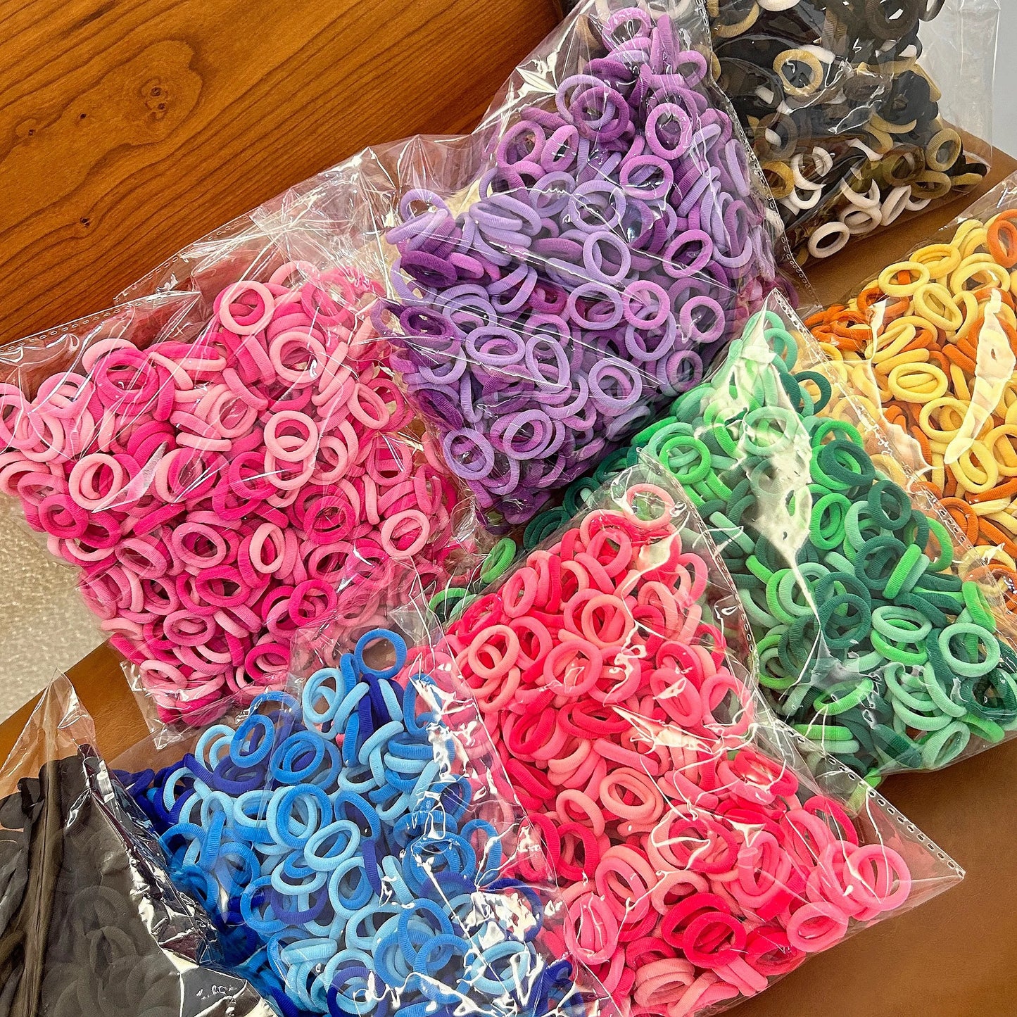 100 Pieces Of Children's Hair Accessories With High Elasticity Fashionable Nylon Hair Rope Simple Basic Headband and Headband