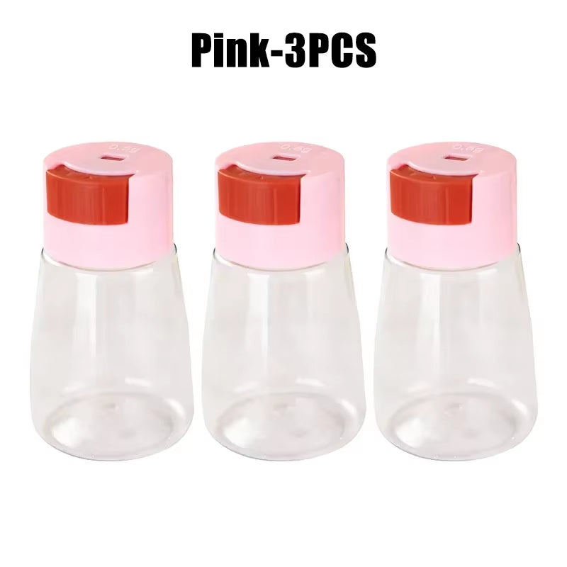 Salt and Pepper Shakers Precise Quantitative Push Type Measuring Seasoning Shaker Press Type Salt Dispenser Spice Dispenser